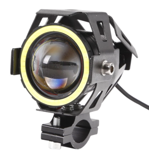 Proiector led U7 angel eyes, Moto, ATV, Off Road cu 2 faze si mod stroboscop